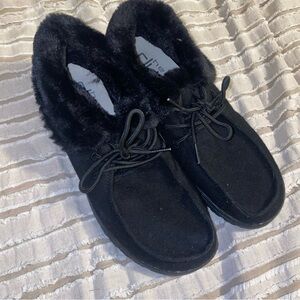 Womens Hey Dudes with Fur